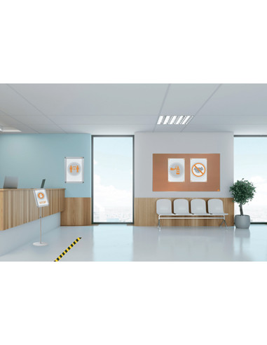 NB-1902212,Rama pentru perete NOBO, aluminiu, cu clip, A2, gri