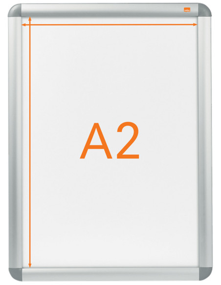 NB-1902212,Rama pentru perete NOBO, aluminiu, cu clip, A2, gri