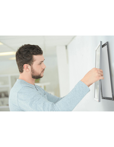 NB-1915578,Rama pentru perete NOBO Impression Pro, aluminiu, cu clip, A4, gri
