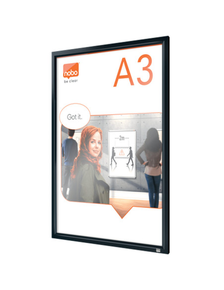 NB-1915581,Rama pentru perete NOBO Impression Pro, aluminiu, cu clip, A3, grafit