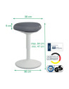 L-65440085,Scaun ergonomic LEITZ Ergo, pozitie sezut/ in picioare, inaltime reglabila (47-64 cm), gri-pastel