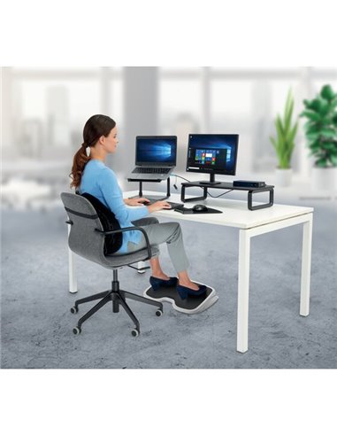 Suport ergonomic Kensington SoleMate SmartFit, pt picioare, inaltime/inclinatie ajustabile, gri/negr