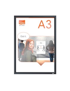 Rama pentru perete NOBO Impression Pro, aluminiu, cu clip, A3, Grafit