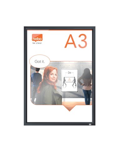 Rama pentru perete NOBO Impression Pro, aluminiu, cu clip, A3, Grafit