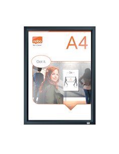 Rama pentru perete NOBO Impression Pro, aluminiu, cu clip, A4, Grafit