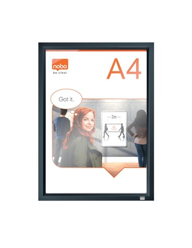Rama pentru perete NOBO Impression Pro, aluminiu, cu clip, A4, Grafit