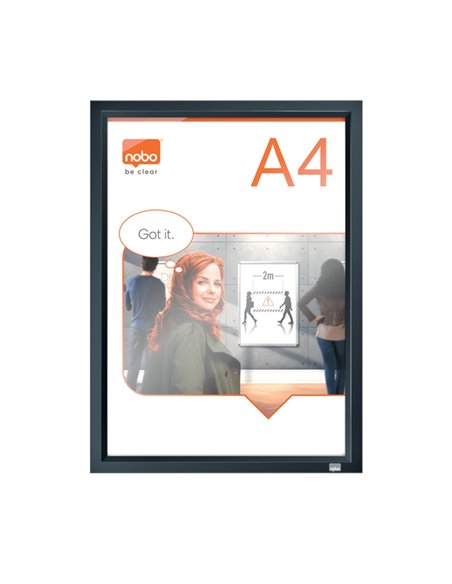 Rama pentru perete NOBO Impression Pro, aluminiu, cu clip, A4, Grafit