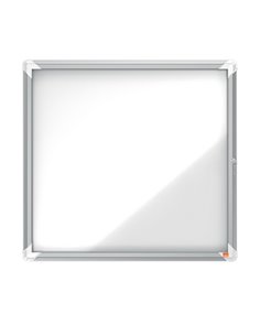 Avizier NOBO Premium Plus, interior, otel emailat, 6x A4, cu usa si cheie, magnetic, Alb