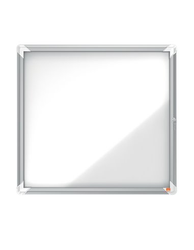 Avizier NOBO Premium Plus, interior, otel emailat, 6x A4, cu usa si cheie, magnetic, Alb