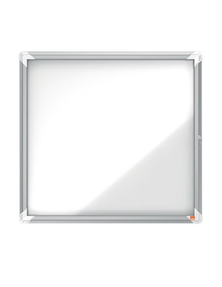 Avizier NOBO Premium Plus, interior, otel emailat, 6x A4, cu usa si cheie, magnetic, Alb