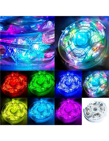 Instalatie pom Craciun, 60 becuri, 10 M, Motiv steluta