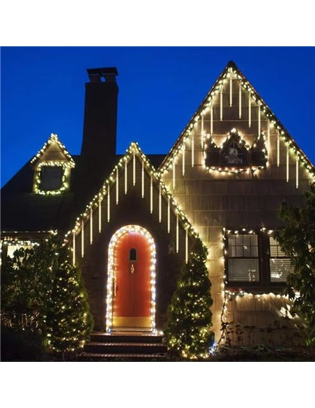 Instalatie de exterior, 8 turturi, 50 cm, Lumina calda