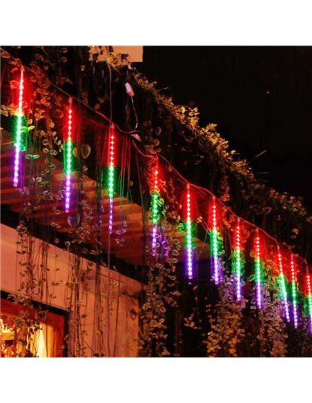 Instalatie de exterior, 8 turturi, 50 cm, Multicolora