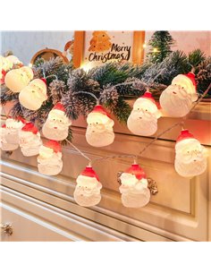 Instalatie cu baterii, 10 leduri, 1.6 M, Motiv Mos Craciun 2