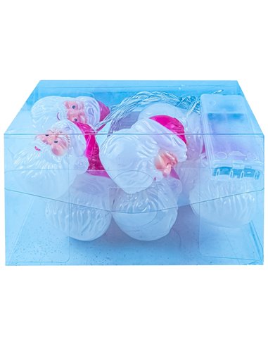 Instalatie cu baterii, 10 leduri, 1.6 M, Motiv Mos Craciun