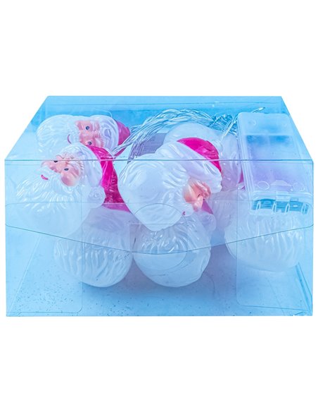 Instalatie cu baterii, 10 leduri, 1.6 M, Motiv Mos Craciun