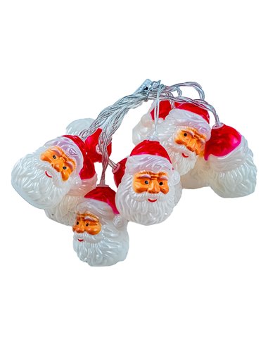 Instalatie cu baterii, 10 leduri, 1.6 M, Motiv Mos Craciun