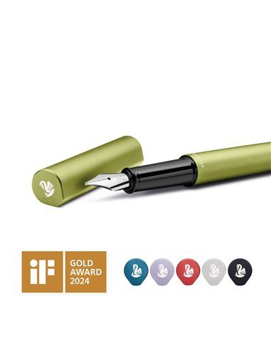 Stilou Ineo elements, penita M, in cutie metalica pentru cadou, Green oasis