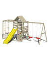 M42,Turn de joaca cu 2 platforme, panou de catarare, tobogan, leagan dublu si modul de gimnastica (M41), Wendi Toys