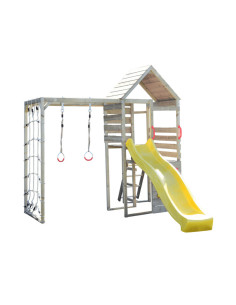 M40,Turn de joaca cu 2 platforme, panou de catarare, tobogan si modul de gimnastica (M40), Wendi Toys