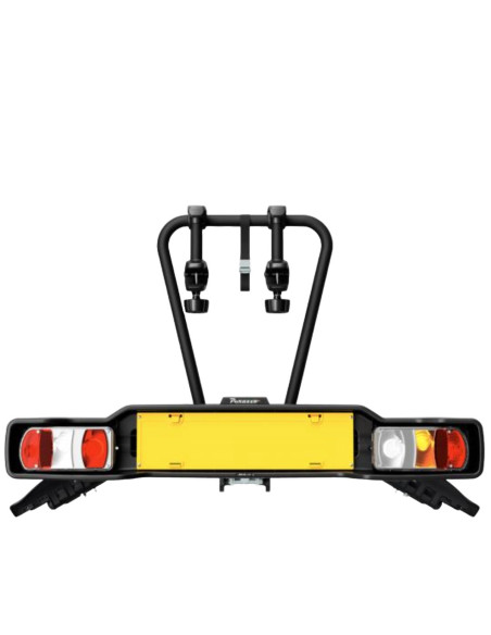 P668E,Suport 2 biciclete Peruzzo Siena 668E compatibil cu biciclete electrice cu prindere pe carligul de remorcare, Negru Mat