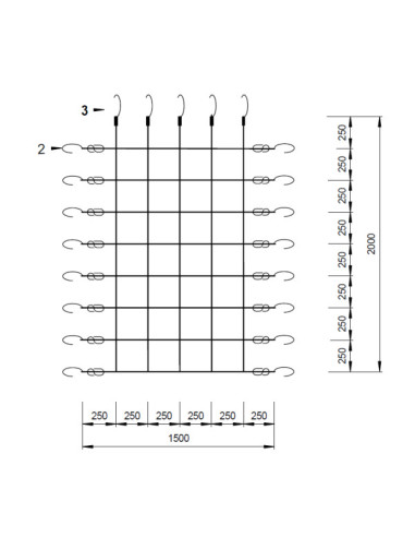 KBT330.002.021.001,Plasa de catarat pentru spatii de joaca 1.5 x 2 m KBT