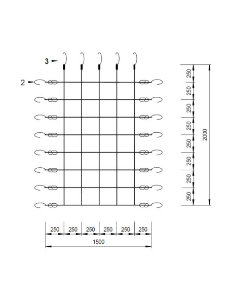 KBT330.002.021.001,Plasa de catarat pentru spatii de joaca 1.5 x 2 m KBT