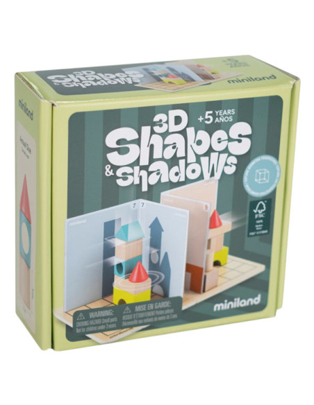 ML46000,Joc cu provocari de logica si orientare spatiala, Forme 3D si umbre, de la 5 ani
