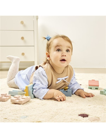 ML46021,Jucarie educativa Turn de Stivuit - cuburi moi, 6 luni+, Tower miniland 46021