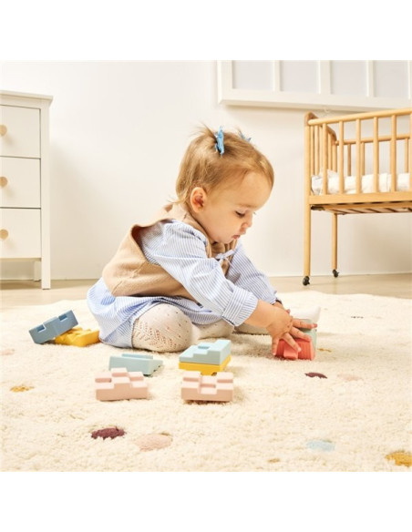 ML46021,Jucarie educativa Turn de Stivuit - cuburi moi, 6 luni+, Tower miniland 46021