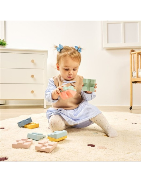 ML46021,Jucarie educativa Turn de Stivuit - cuburi moi, 6 luni+, Tower miniland 46021