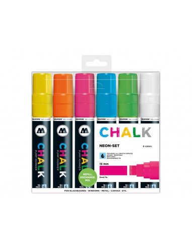 Chalk Marker Neon-Set (15 mm),MLW129