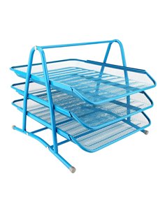 Suport Metalic Orizontal Documente Cu 3 Tavite Leviatan - Turcoaz