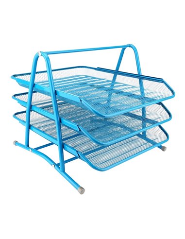 Suport Metalic Orizontal Documente Cu 3 Tavite Leviatan - Turcoaz