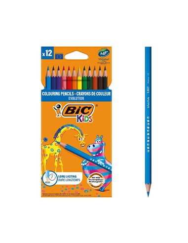 Creioane colorate BIC Evolution, 12 buc/set