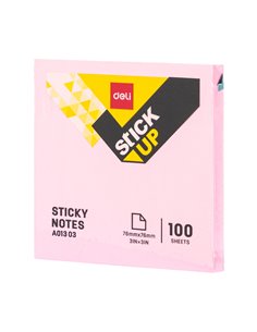 NOTES ADEZIV 76*76MM DIV. CULORI PASTEL DELI 2