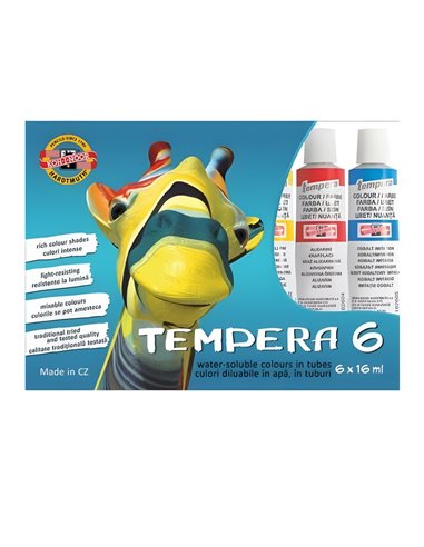 Tempera KOH-I-NOOR, 16 ml, 6 culori
