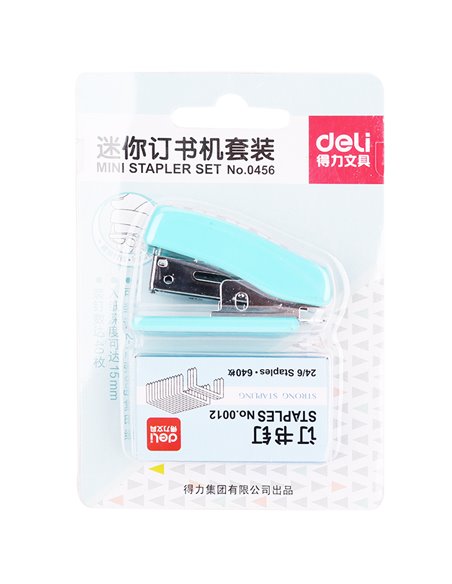 Capsator mini Deli DL0456, 12 coli, 24/6, 26/6 + Capse, Diverse modele