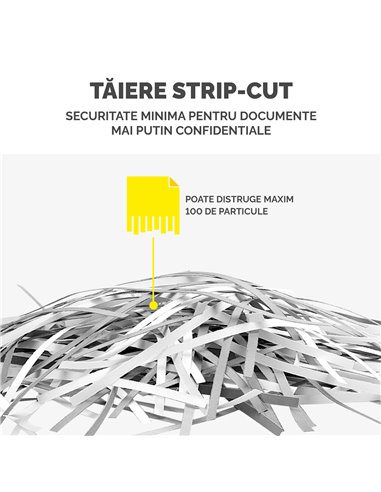 Distrugator documente P-25S Strip-Cut FELLOWES, Negru