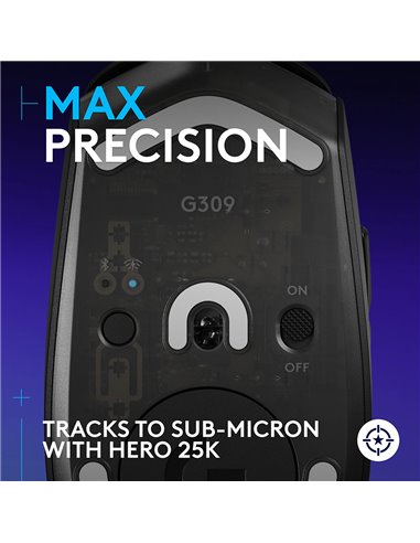Mouse gaming wireless Logitech G309 Lightspeed Hero  25K DPI, Negru