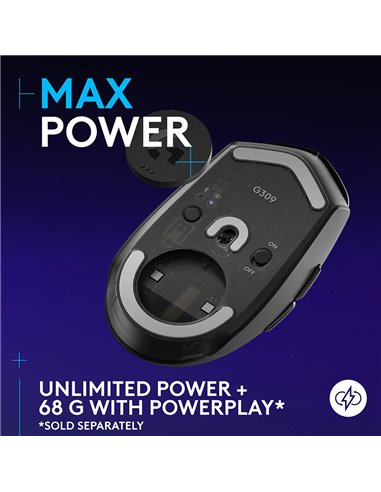 Mouse gaming wireless Logitech G309 Lightspeed Hero  25K DPI, Negru