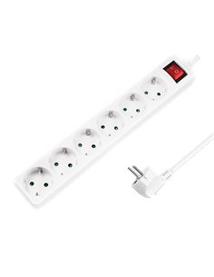 Prelungitor Logilink Schuko x 6,  CABLU 3G 1.5MM2, 230 V/16 A, 50 HZ, MAX. 3500 W, 1.5 M, Alb