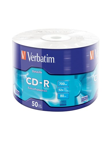 Set 50 x CD-R Verbatim Extra Protection, 700 MB, viteza 52x, Cake Box (43787)