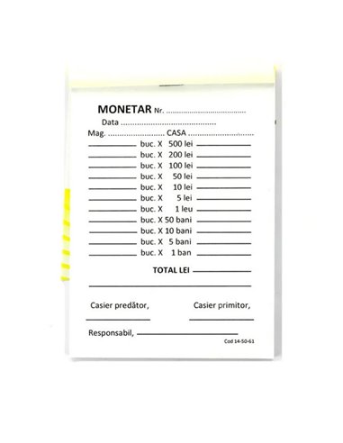 Monetar 2 exemplare autocopiativ