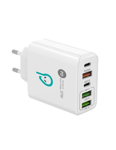Alimentator retea Spacer Quick Charge 37W, 1 x USB Type-C 20W + 1 x USB QC 3.0