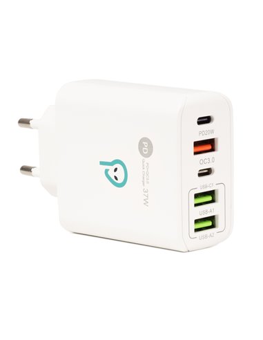 Alimentator retea Spacer Quick Charge 37W, 1 x USB Type-C 20W + 1 x USB QC 3.0