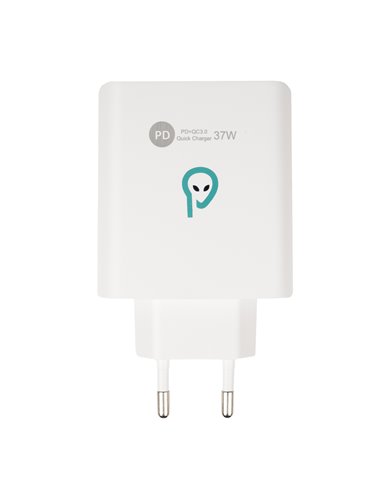 Alimentator retea Spacer Quick Charge 37W, 1 x USB Type-C 20W + 1 x USB QC 3.0
