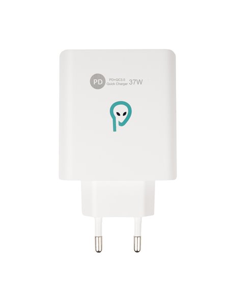 Alimentator retea Spacer Quick Charge 37W, 1 x USB Type-C 20W + 1 x USB QC 3.0