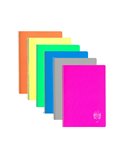 Set 6 Caiete A4 cu spira si coperta plastic Daco CT496DR, 96 file, 70 g/mp, Dictando, Culori asortate
