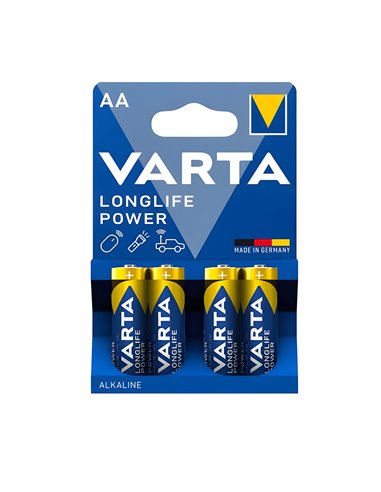 Set 4 baterii alcaline Varta Longlife Power AA LR6 